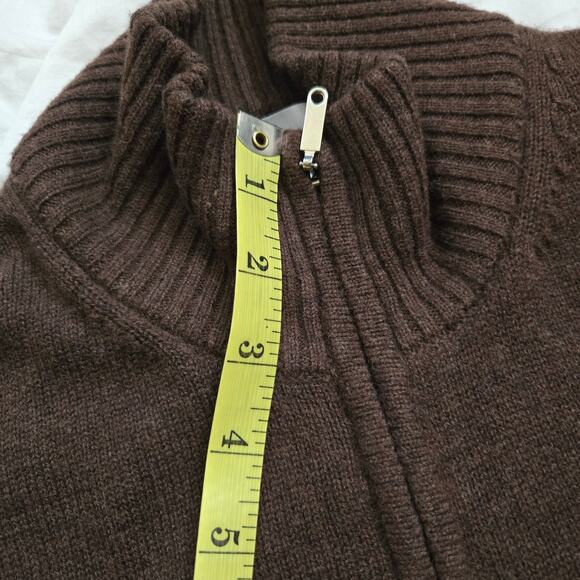 Ermenegildo Zegna Wool Sweater Size XL/54 Full 2-Way Zip Brown Mock Collar Italy - Picture 14 of 14